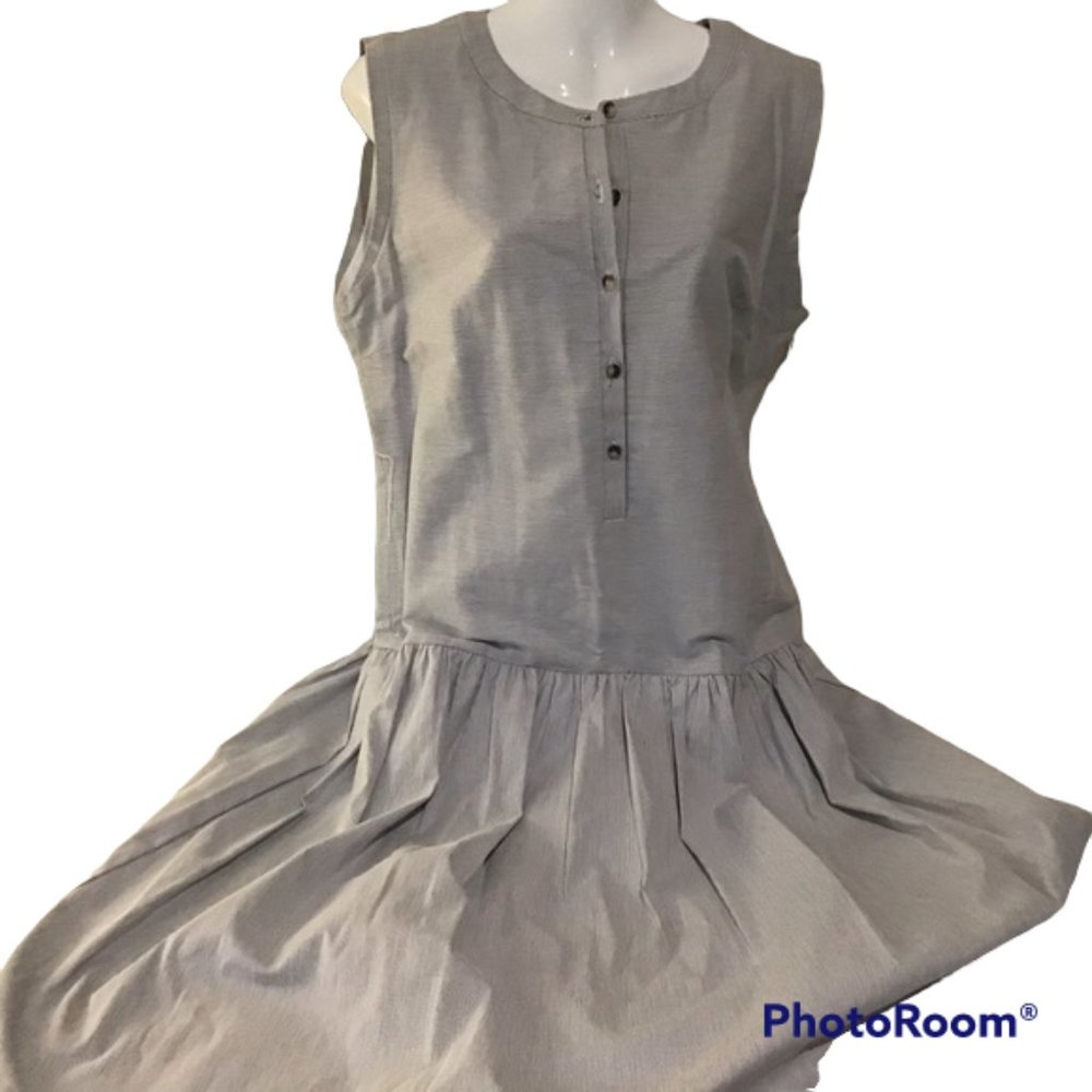 Dress 12 Blue White Striped with Dropped Waist NWT Alex Marie